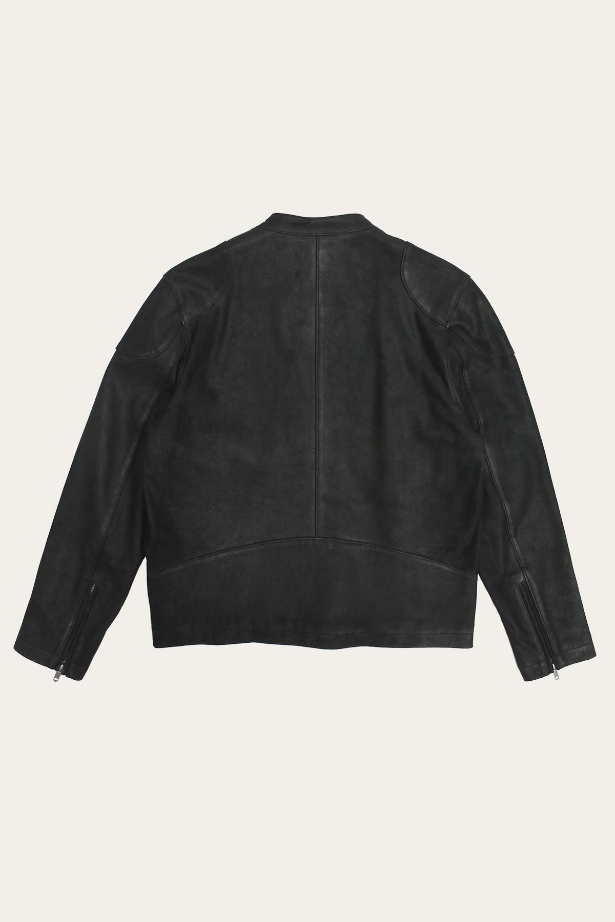 Men’s Black Gannon Lamb Leather Racer Jacket