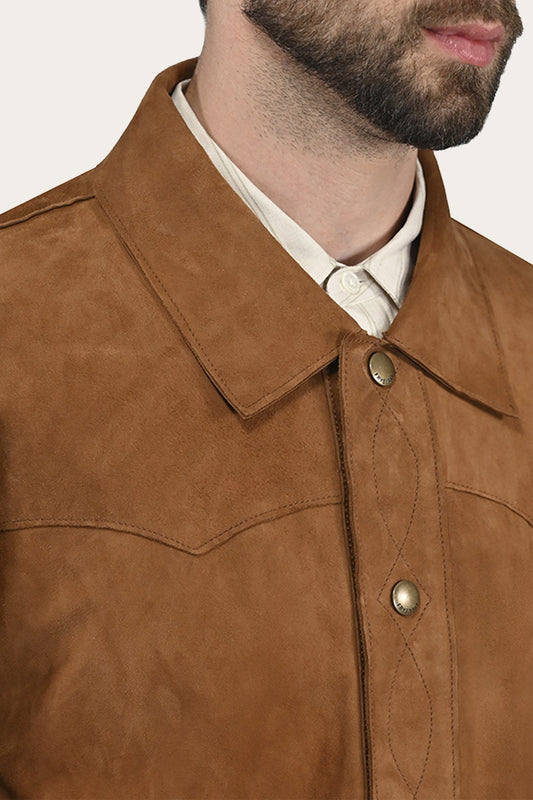 Men’s Middle Brown Judd Minimalist Suede Shacket