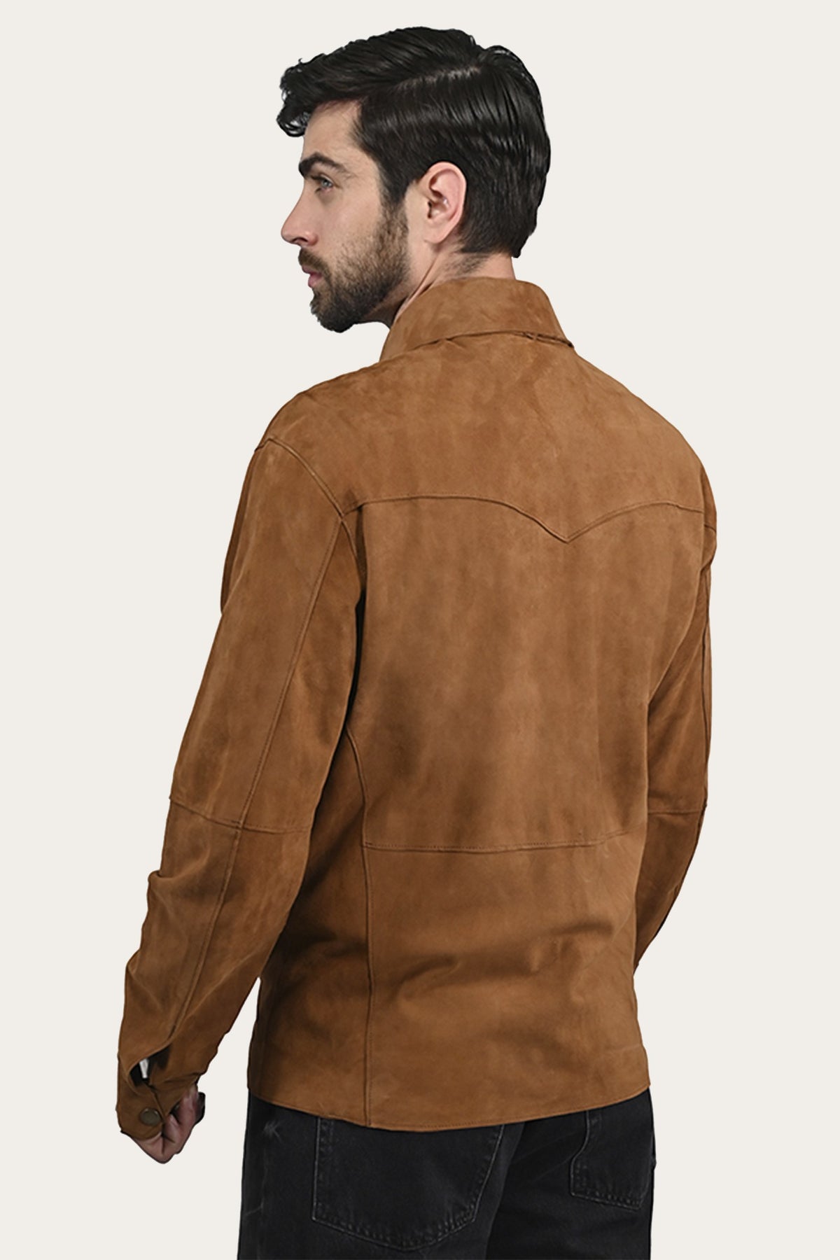Men’s Middle Brown Judd Minimalist Suede Shacket