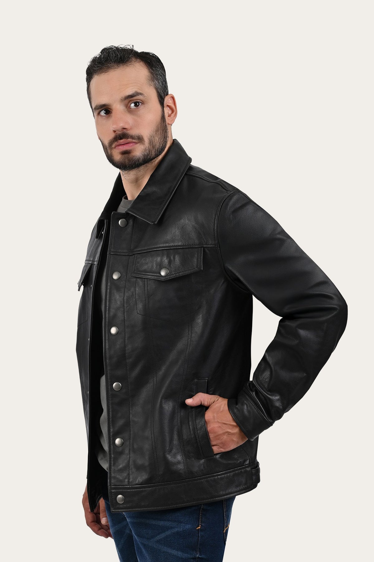 Black Baxter Trucker Jacket