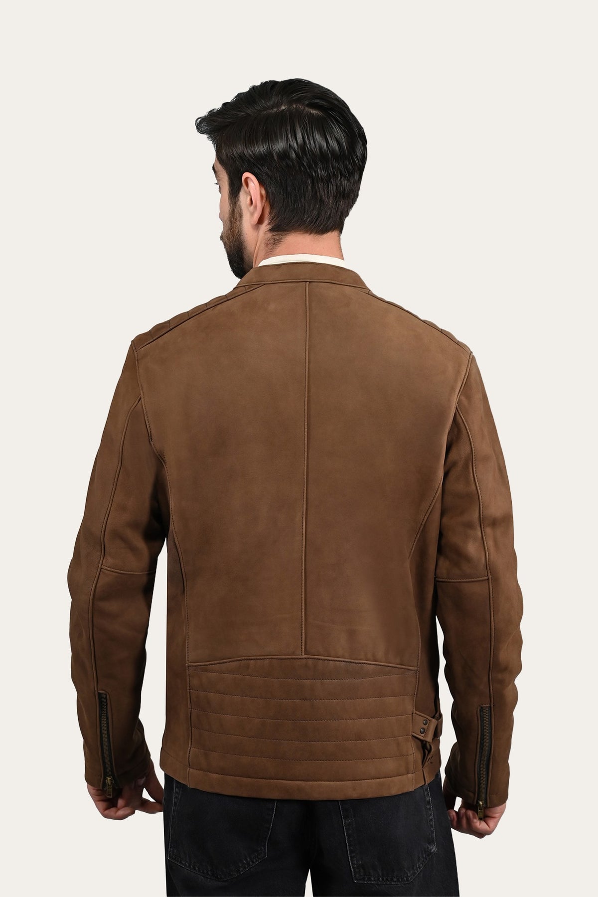 Men’s Tobacco Desert Racer Leather Jacket