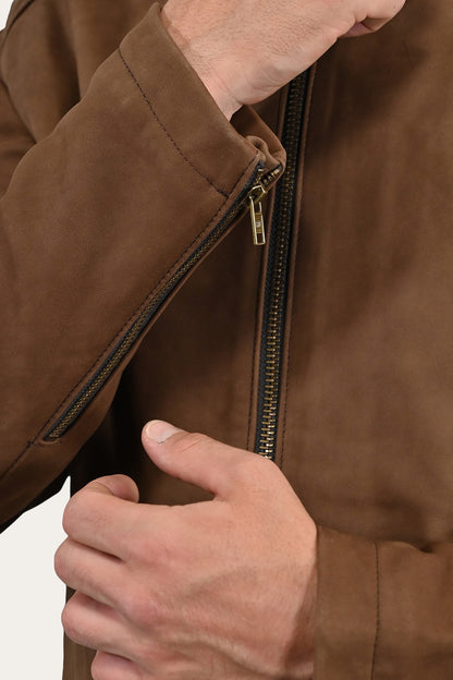 Men’s Tobacco Desert Racer Leather Jacket