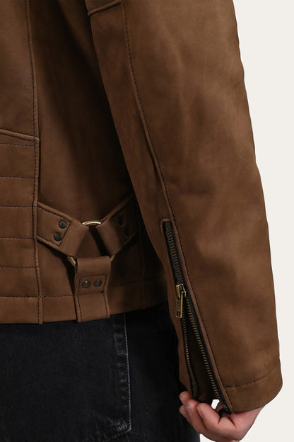 Men’s Tobacco Desert Racer Leather Jacket