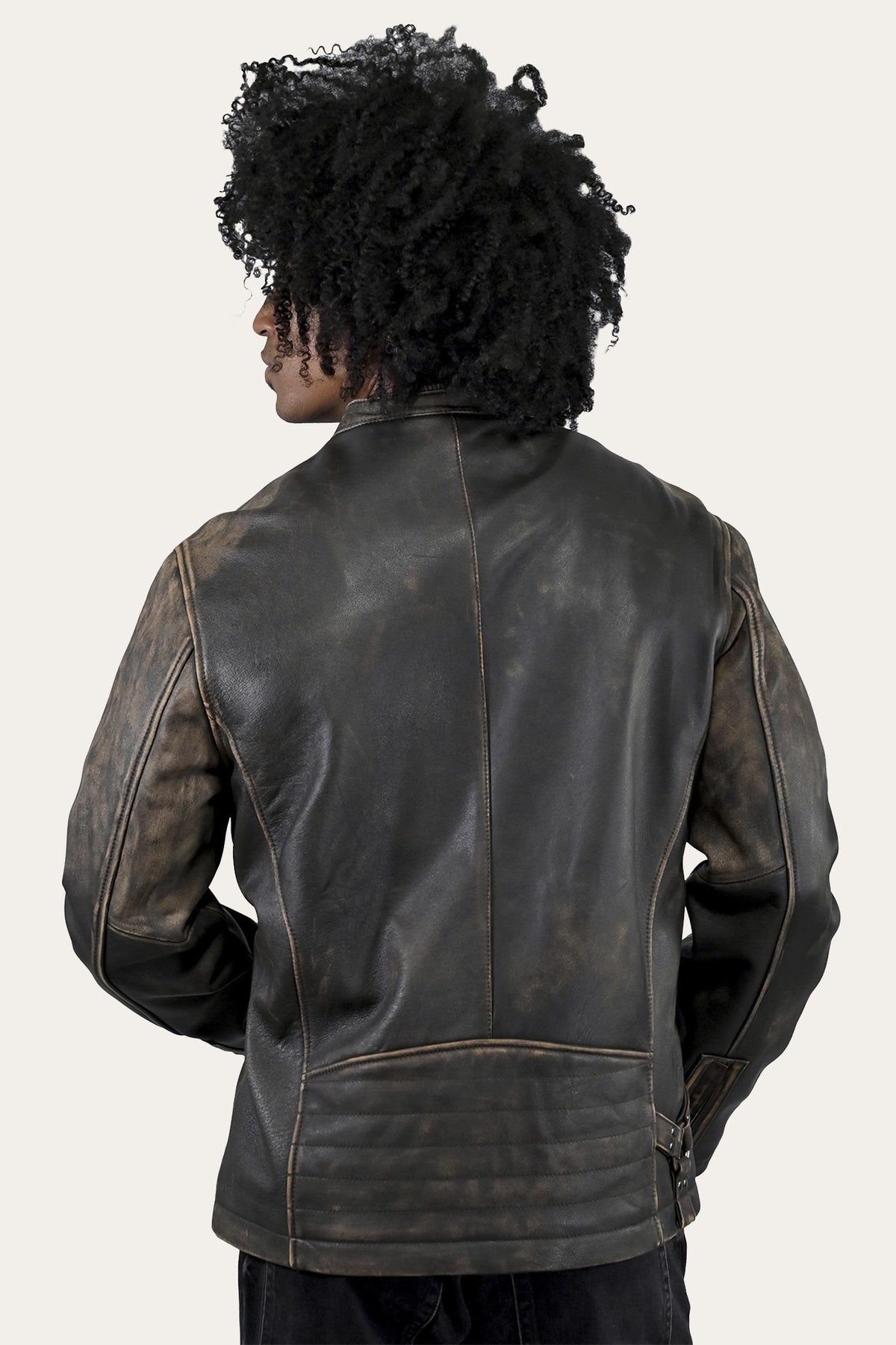 Men’s Brown Beige Leland Ombre Leather Jacket