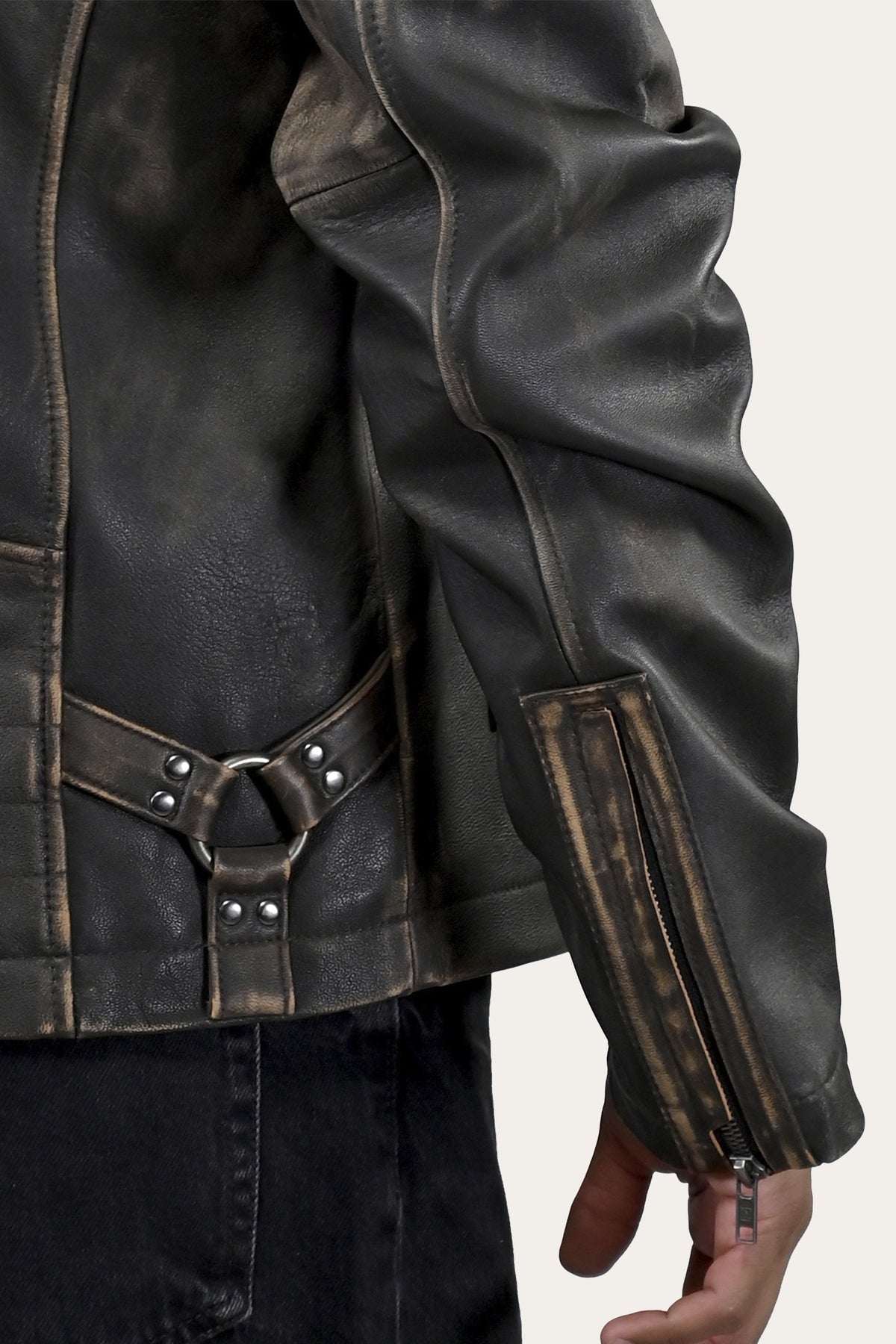 Men’s Brown Beige Leland Ombre Leather Jacket