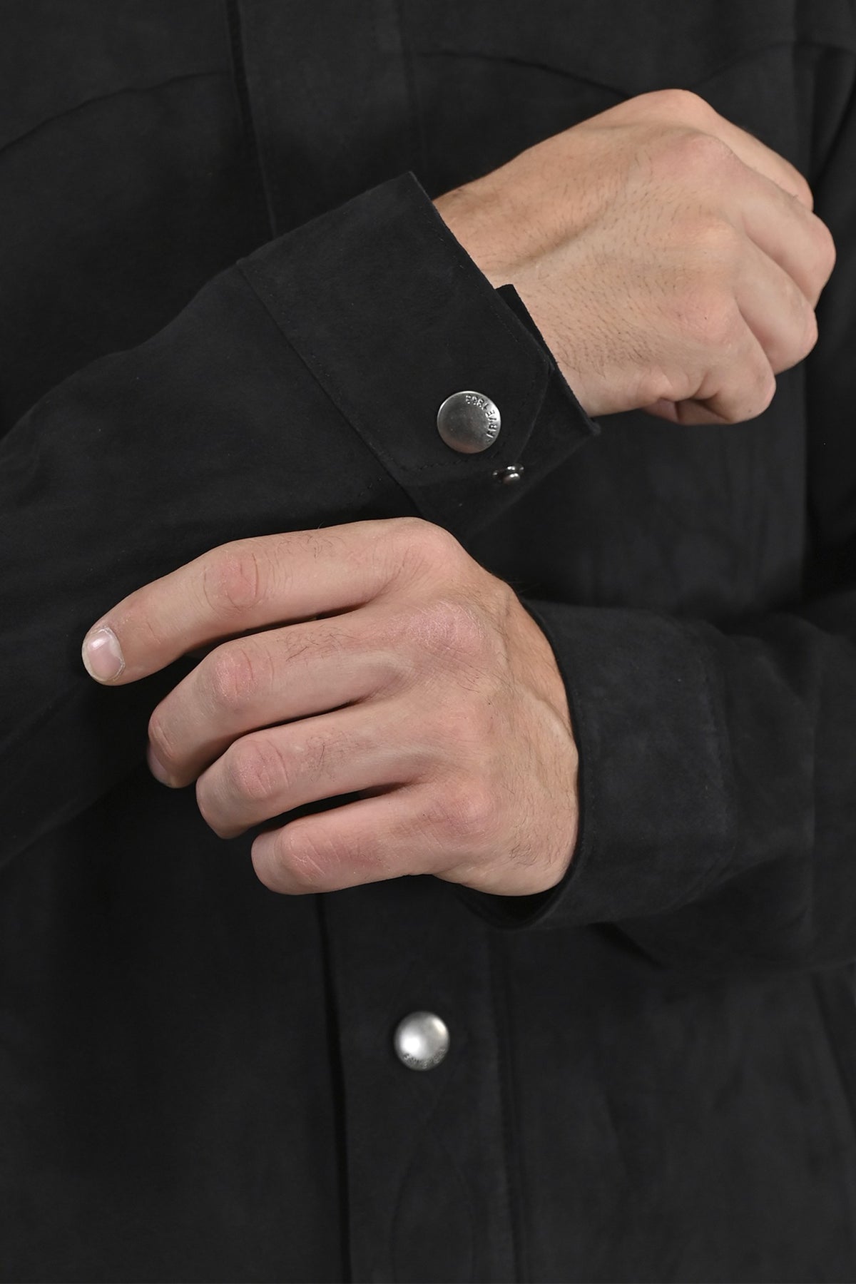 Men’s Navy Blue Judd Minimalist Suede Shacket