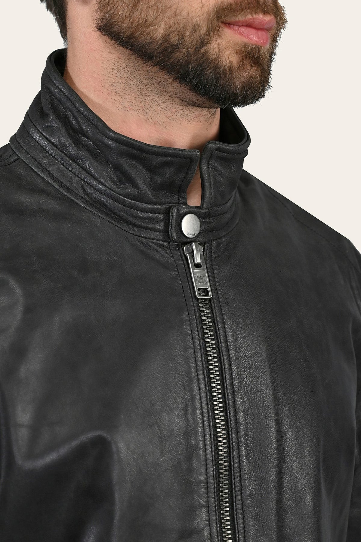 Men’s Black Lawton Modern Nappa Biker Jacket
