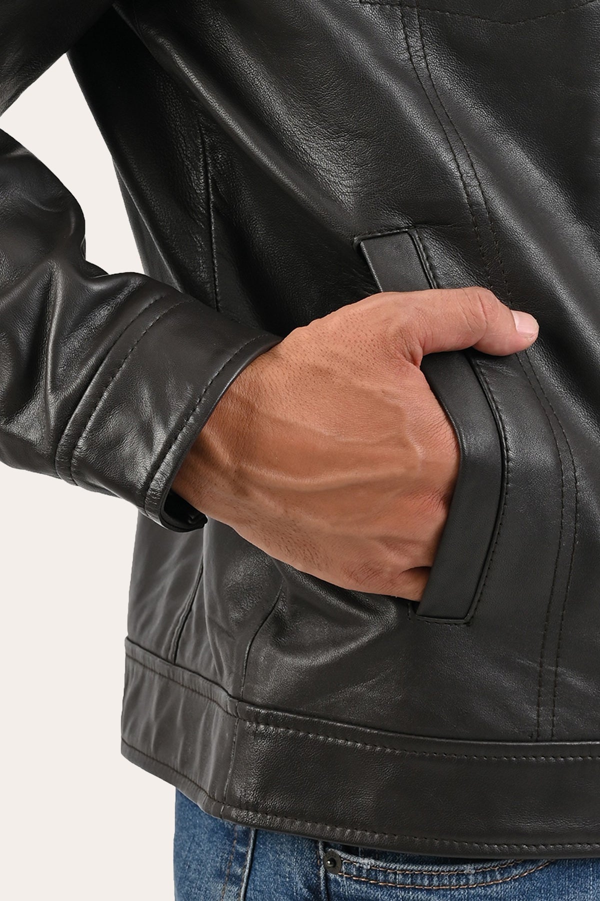 Men’s Dark Brown Kentucky Trucker Leather Jacket