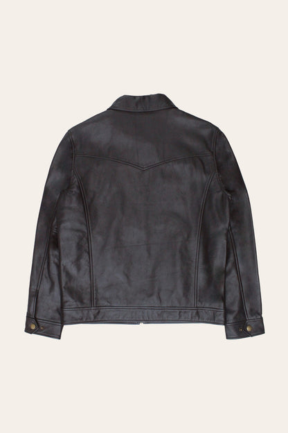 Men’s Dark Brown Kentucky Trucker Leather Jacket