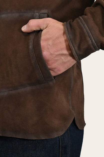 Men’s Dark Brown Brody Suede Shacket