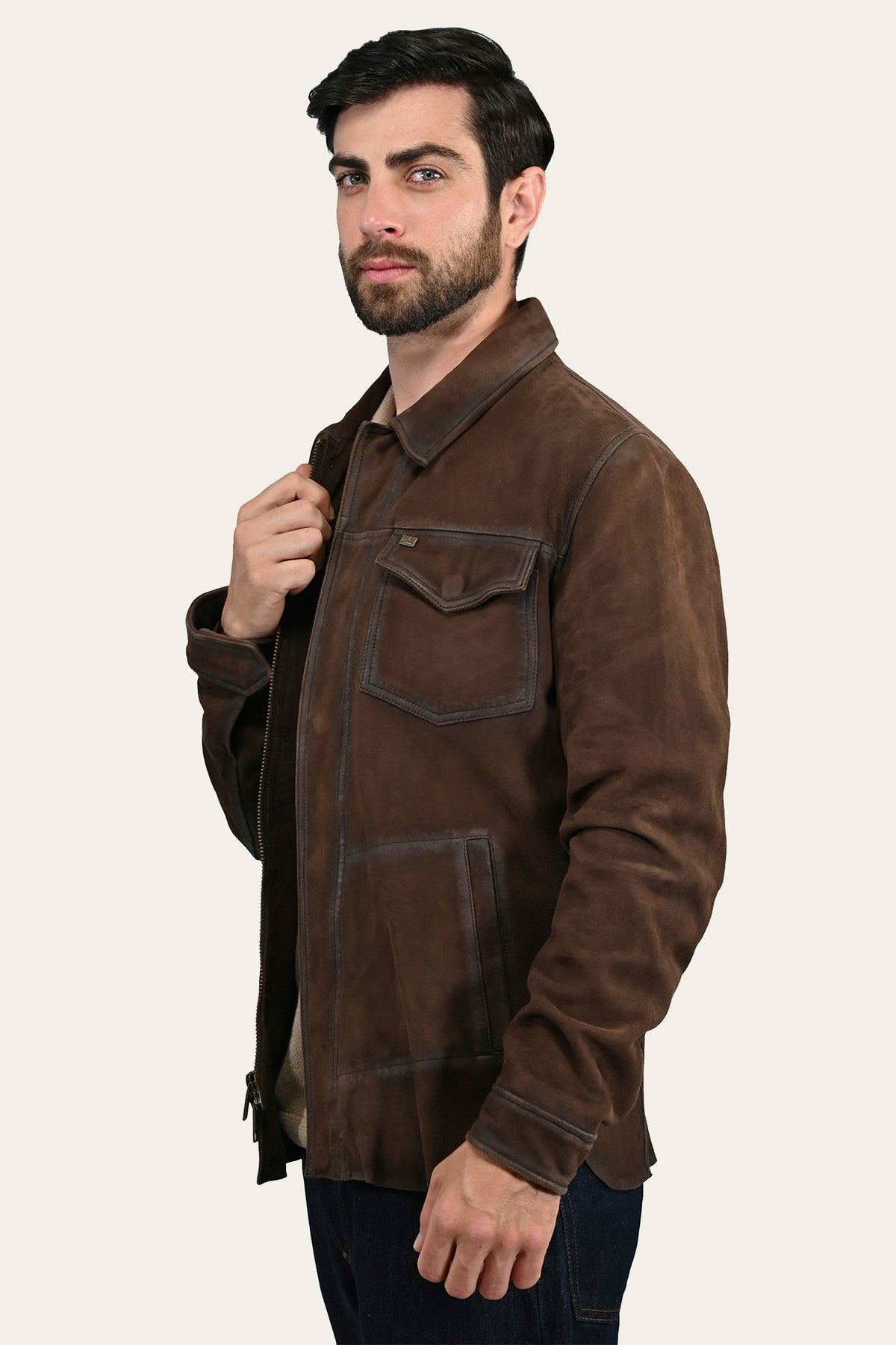 Men’s Dark Brown Brody Suede Shacket