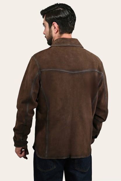 Men’s Dark Brown Brody Suede Shacket