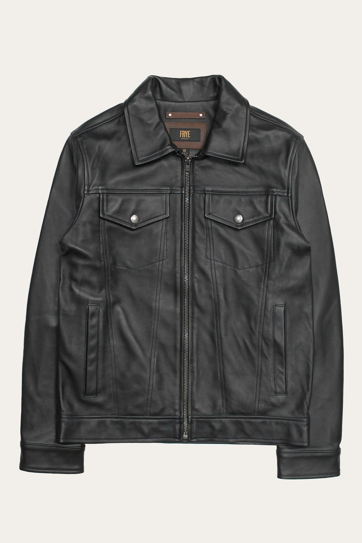 Men’s Black Durango Trucker Leather Jacket