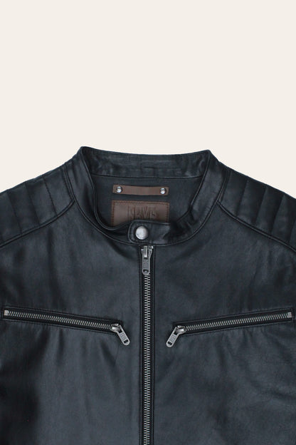 Men’s Black Pioneer Racer Leather Jacket