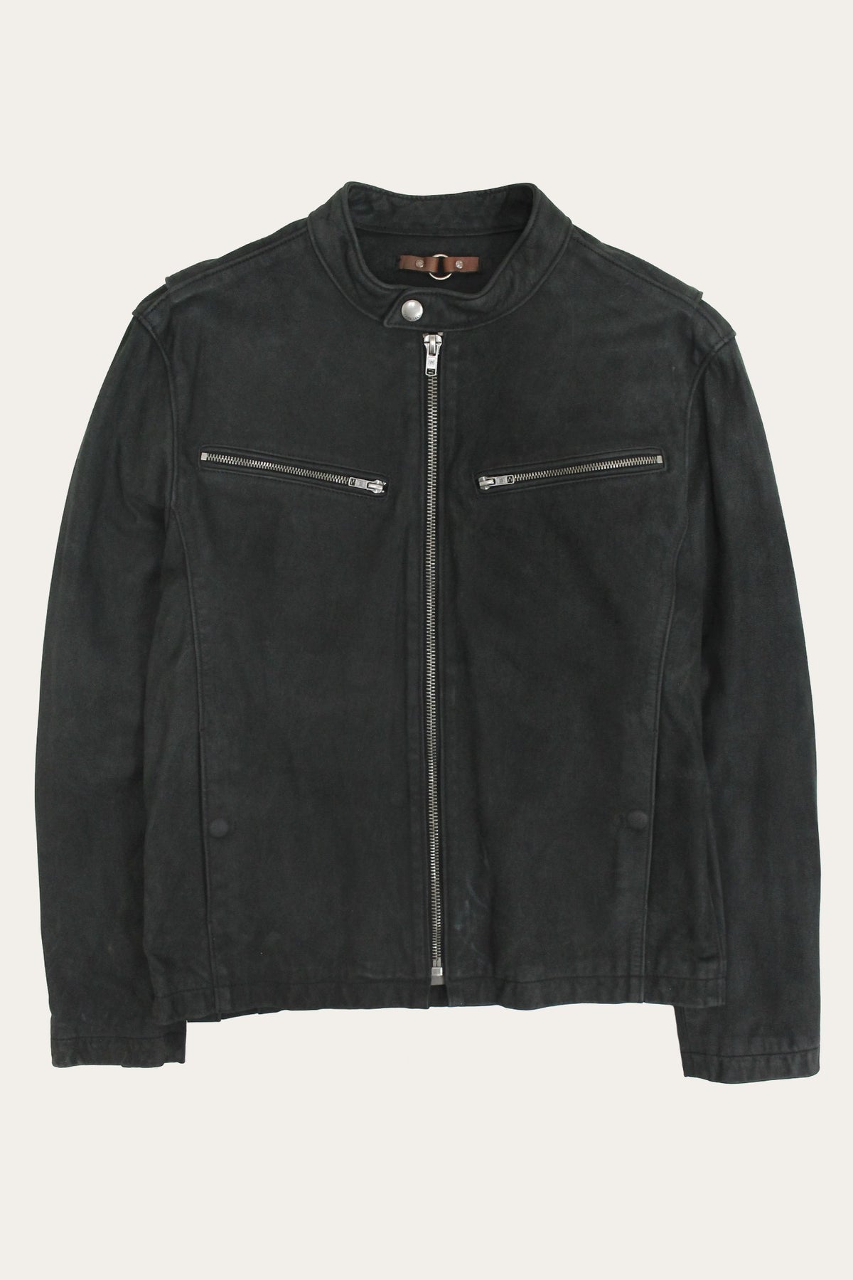 Men’s Black Cattleman Vintage Cafe Racer Leather Jacket