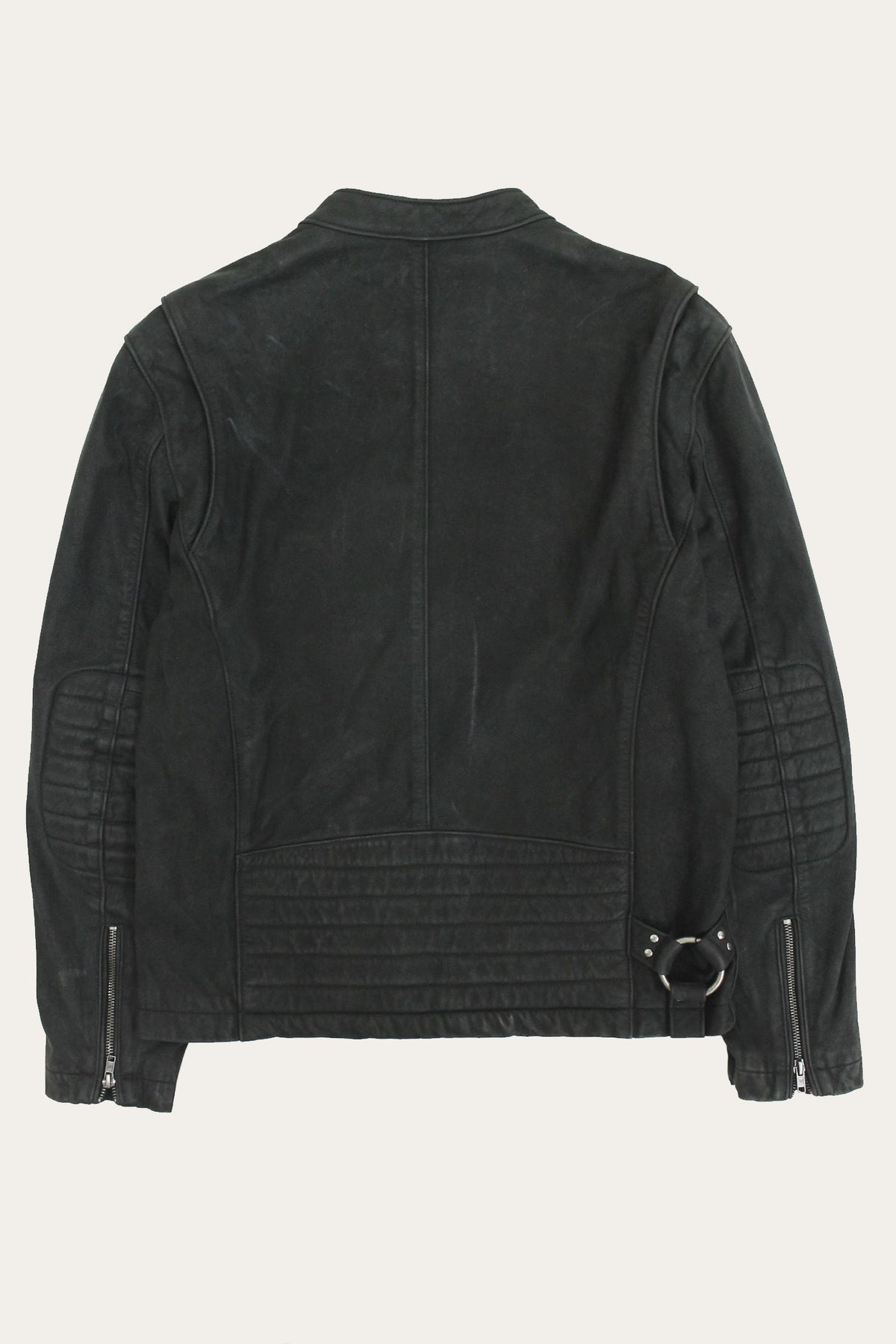Men’s Black Cattleman Vintage Cafe Racer Leather Jacket
