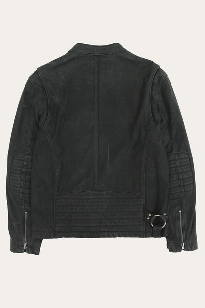 Men’s Black Cattleman Vintage Cafe Racer Leather Jacket